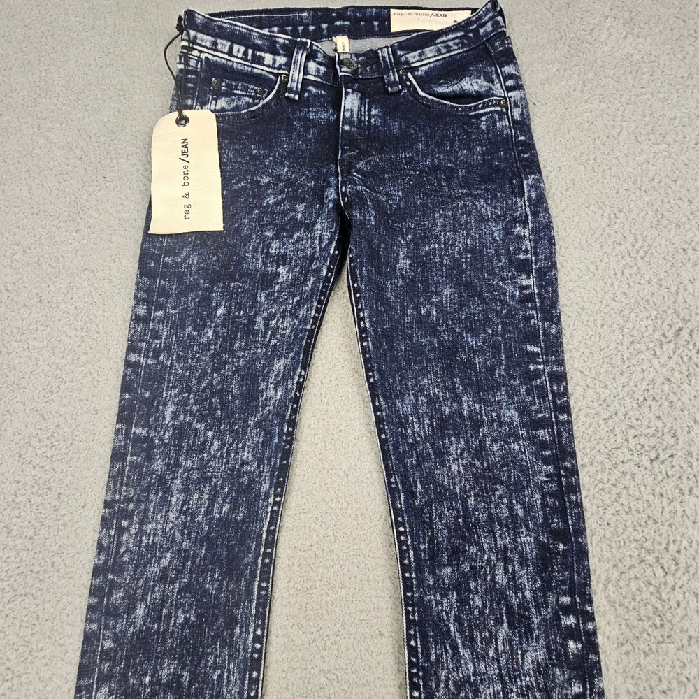 Rag & Bone Skinny‎ Jeans Womens 24 Blue Acid Wash W1502K520 New With Tags